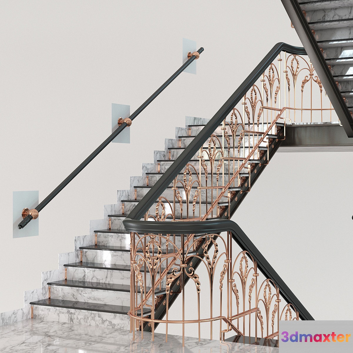 Classic Marble Copper Stairs
