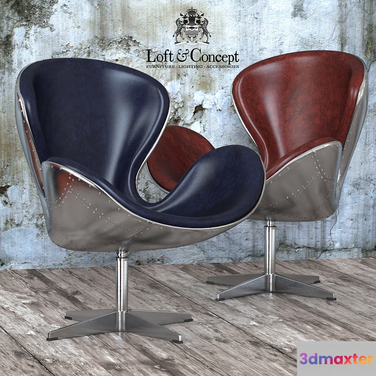 Armchair Spitfire Swan Chair Aviator (5 colors) 3D Max