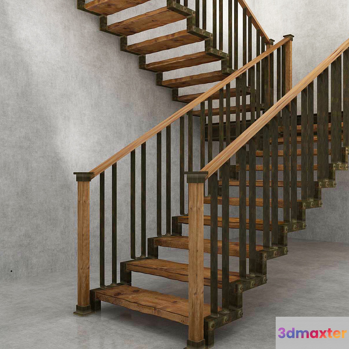 Stairs in the industrial style 3D Max