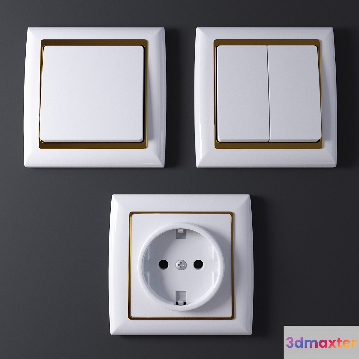 Sockets switches 3D Max
