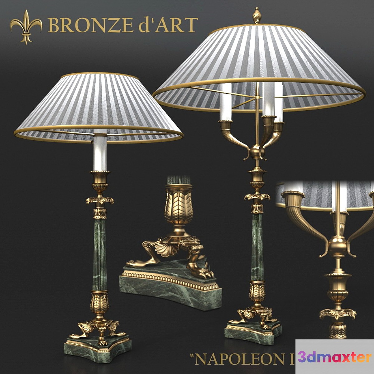 Lamps Napoleon III 990 _ 990bis Bronze d'Art 3D Max