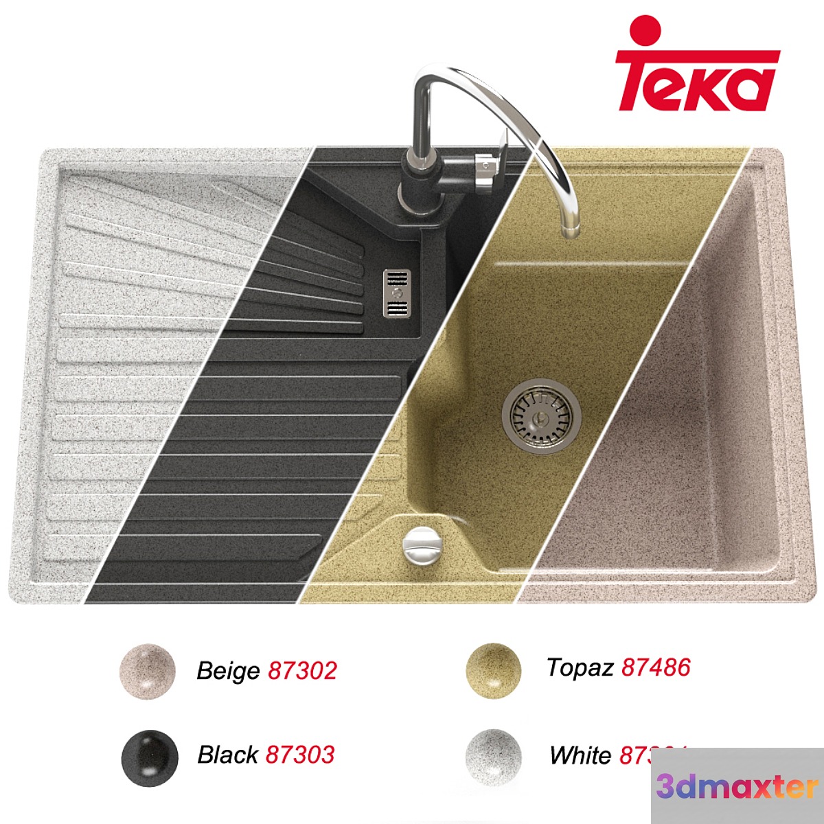 Sink Teka Cascad 45B TG Mixer Teka Teka IN 995 TG 3D Max