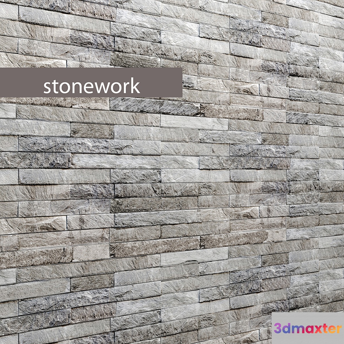 masonry wall wild stone slate 3D Max