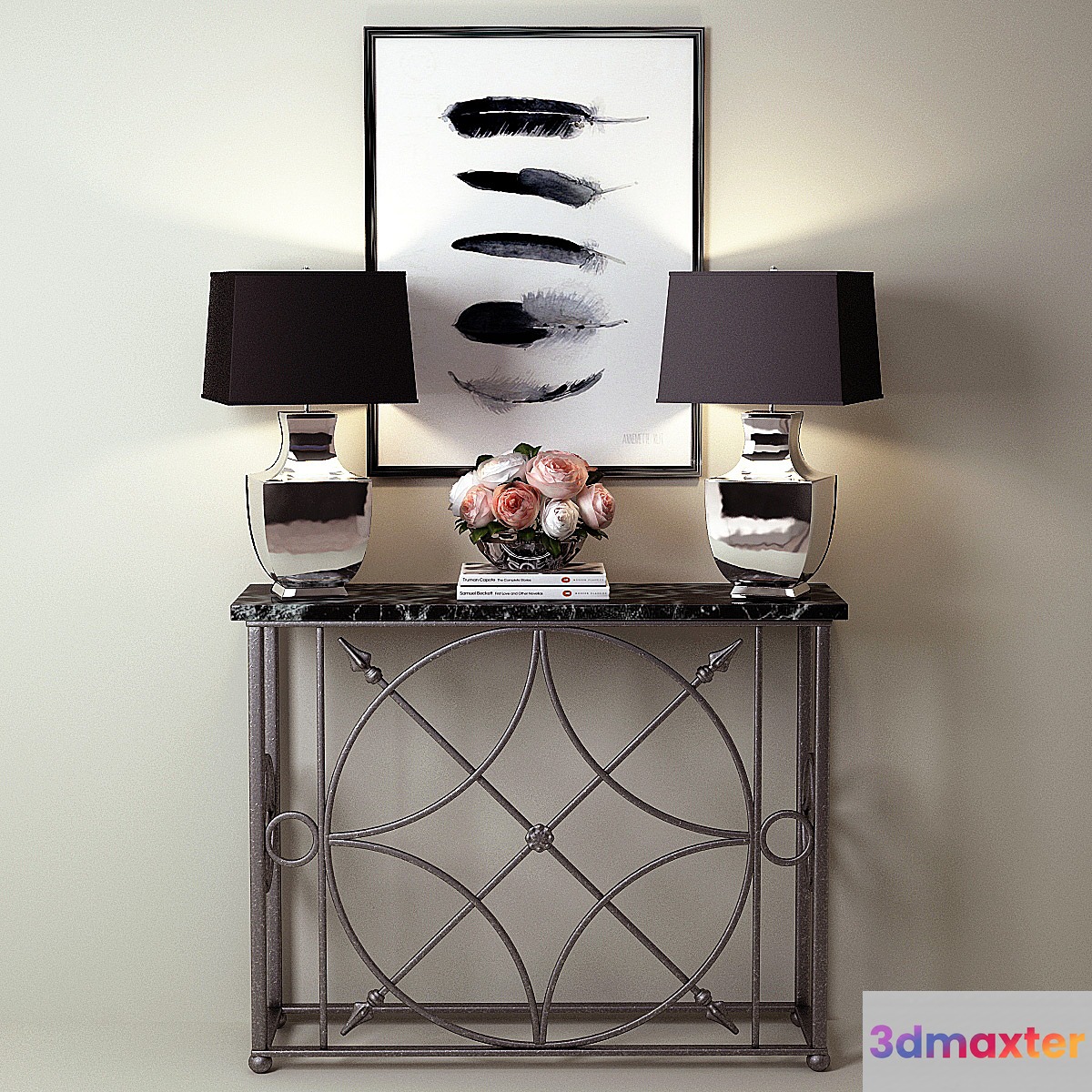 Forged iron console