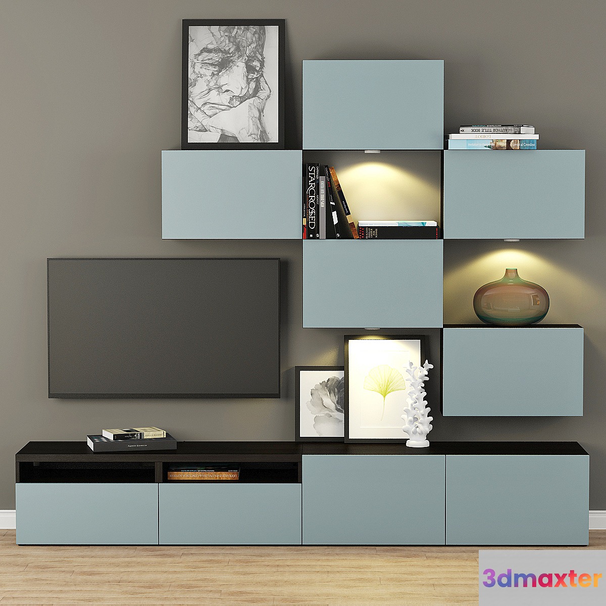 Cabinet for TV and multimedia Ikea BESTO _ Besta 3D Max