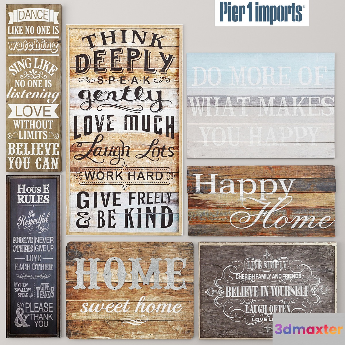 Set Boards Pictures signboards wooden decor eco design - No.2