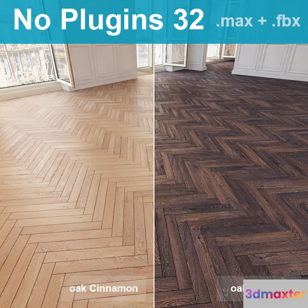 Herringbone parquet 32 ​​(2 species without the use of plug-ins) - No.3