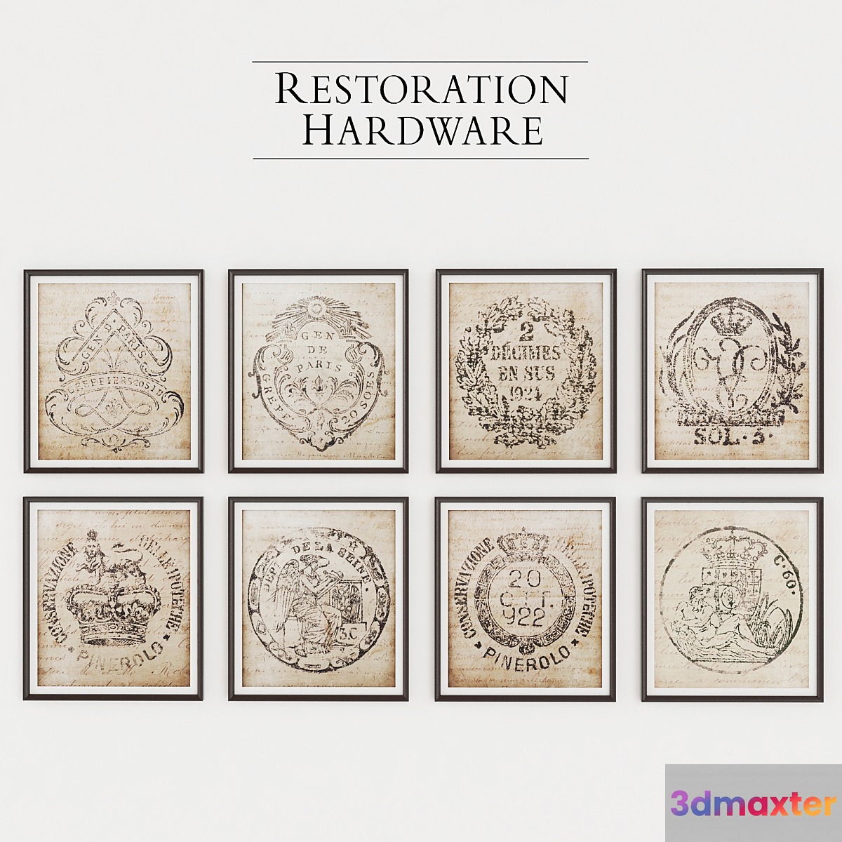 18'th C European document seals 3D Max