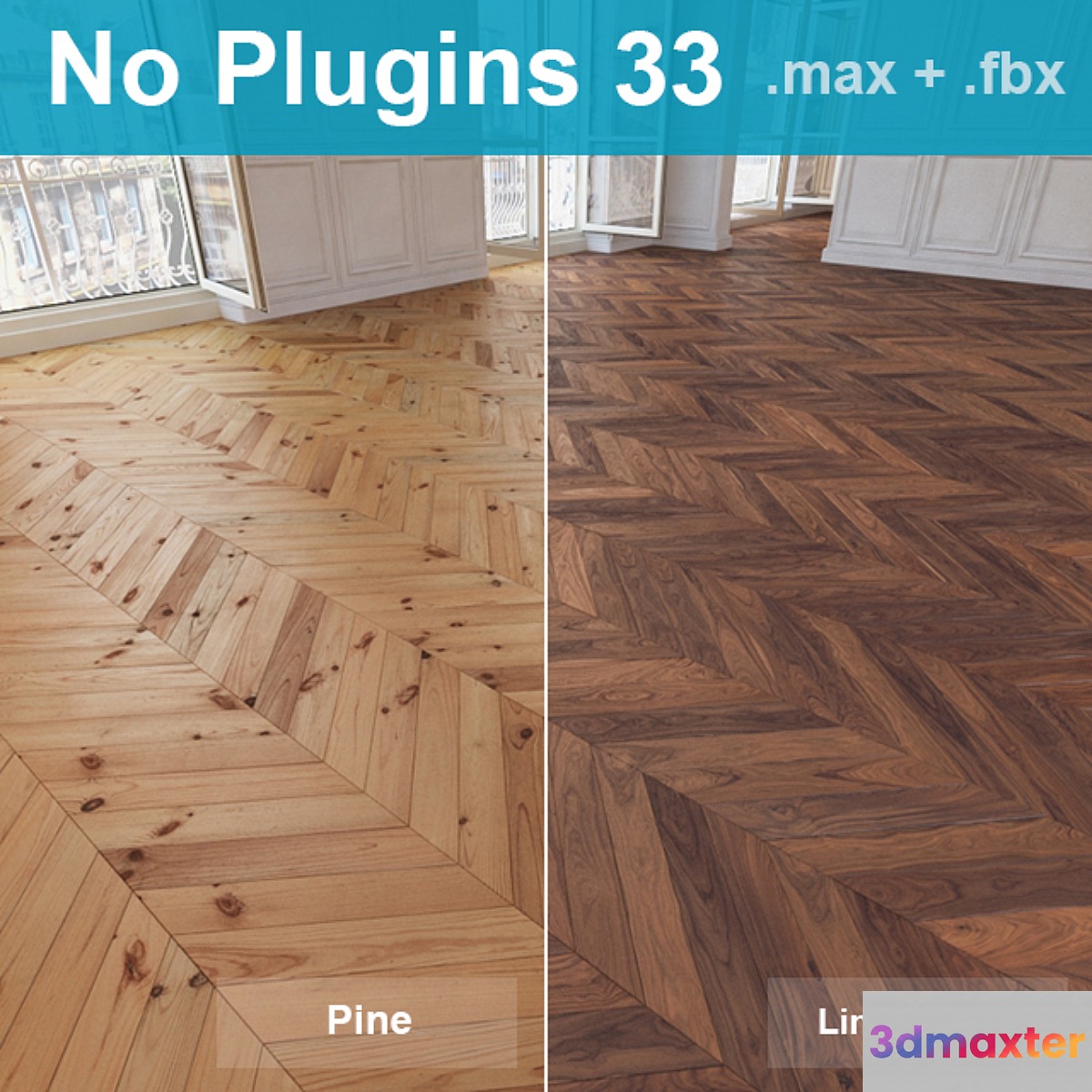 Herringbone parquet 33 (2 species without the use of plug-ins)