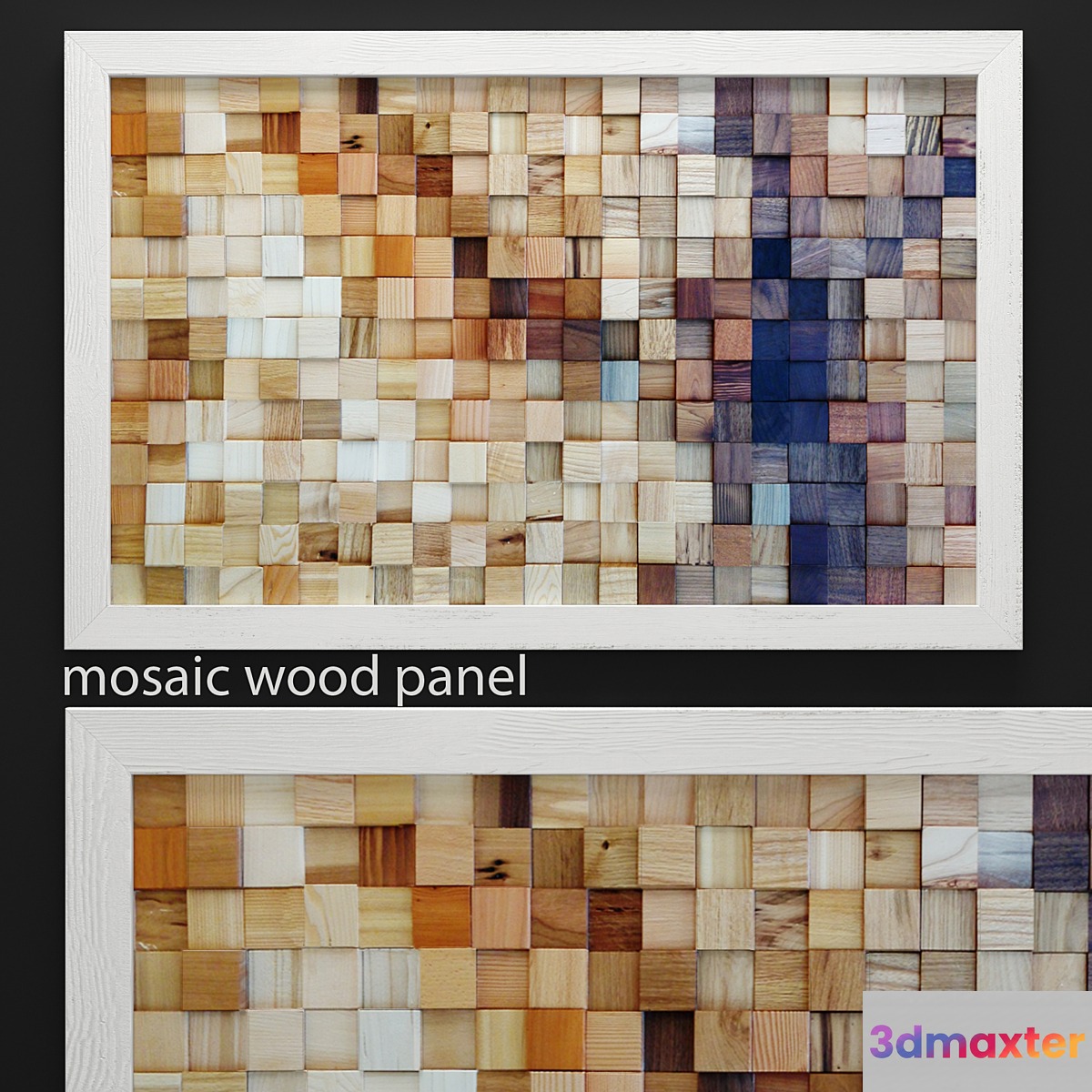 mosaic wood panel mosaic wooden picture bars timber abstraction natural decor eco design - No.2