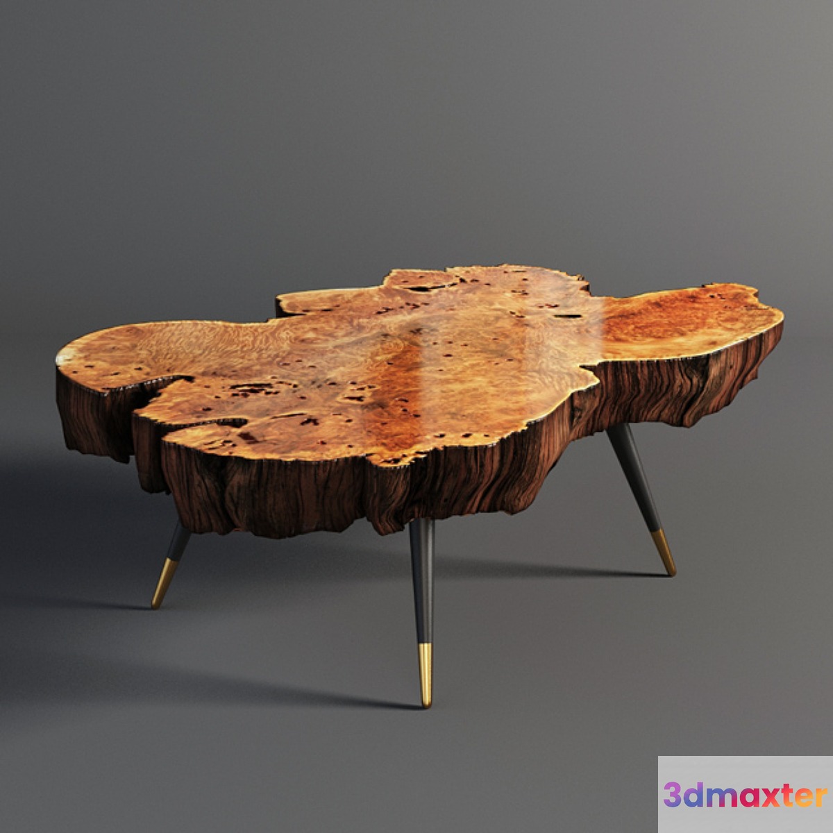 Wood slab coffee table