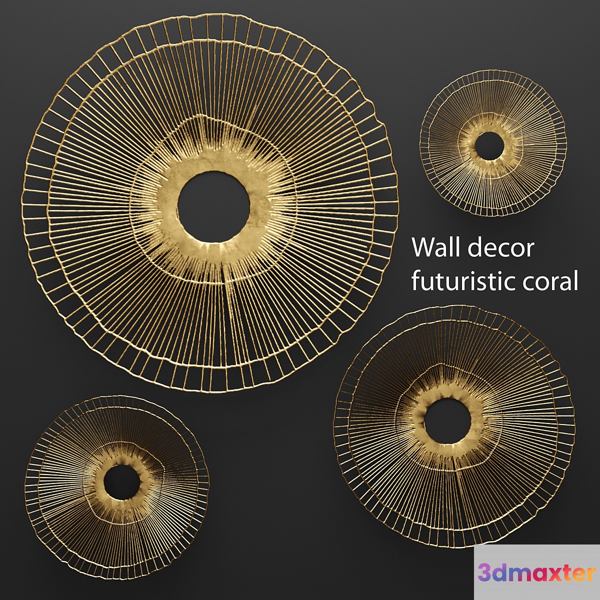 Wall decor futuristic coral. Panel. wall decor art metal luxury gold abstraction flowers panels round discs sun loft coral sculpture art lattice wall decor