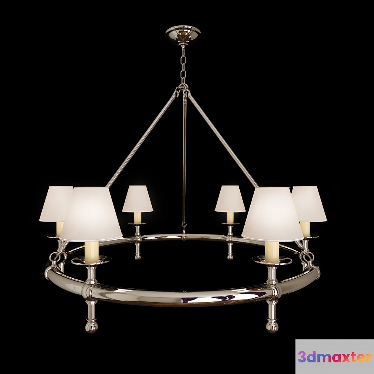 Visual Comfort EF Chapman Classic 6 Light Chandelier in Polished Nickel SL5812PN-NP 3D Max