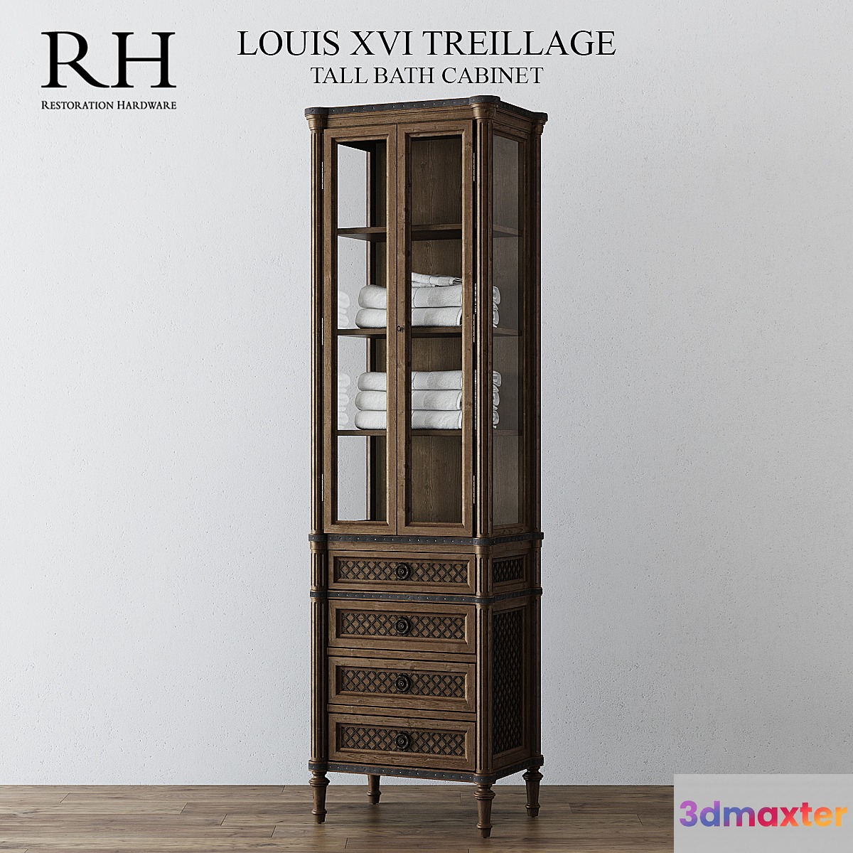 RH LOUIS XVI TREILLAGE TALL BATH CABINET 3D Max