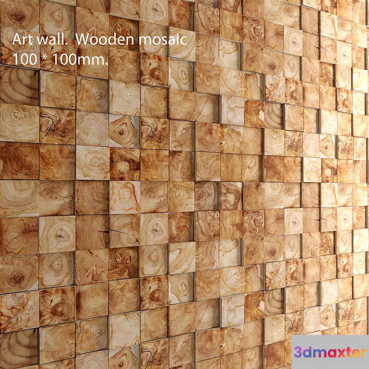 Art wall. Wooden mosaic wall decor plank panels wooden decor boards wooden wall panel timber bars 3D Max