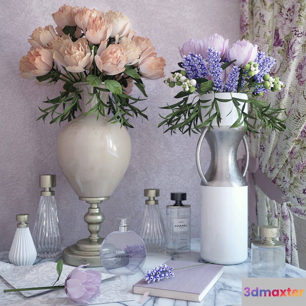Decorative set with roses