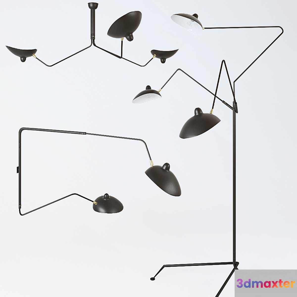 Set lamps (Serge Mouille) 3D Max