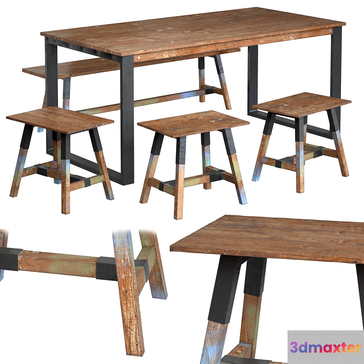 Dining table with teak array Look 180