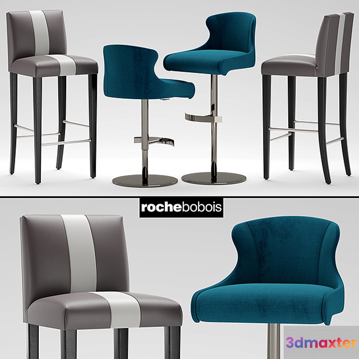 Chairs roche bobois Tabouret CARIOCA STEEPLE 3D Max