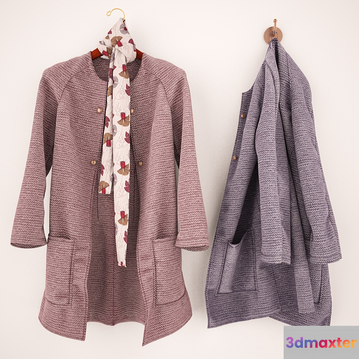 jacket on a hanger and hook
