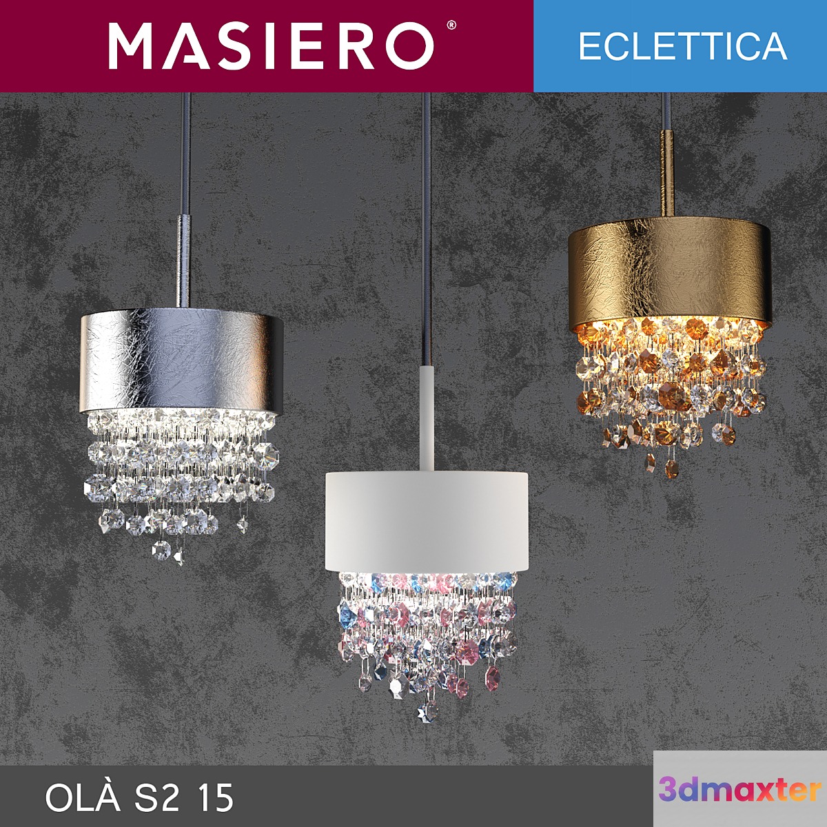 Hanging lamp Masiero Eclettica OLÀ S2 15