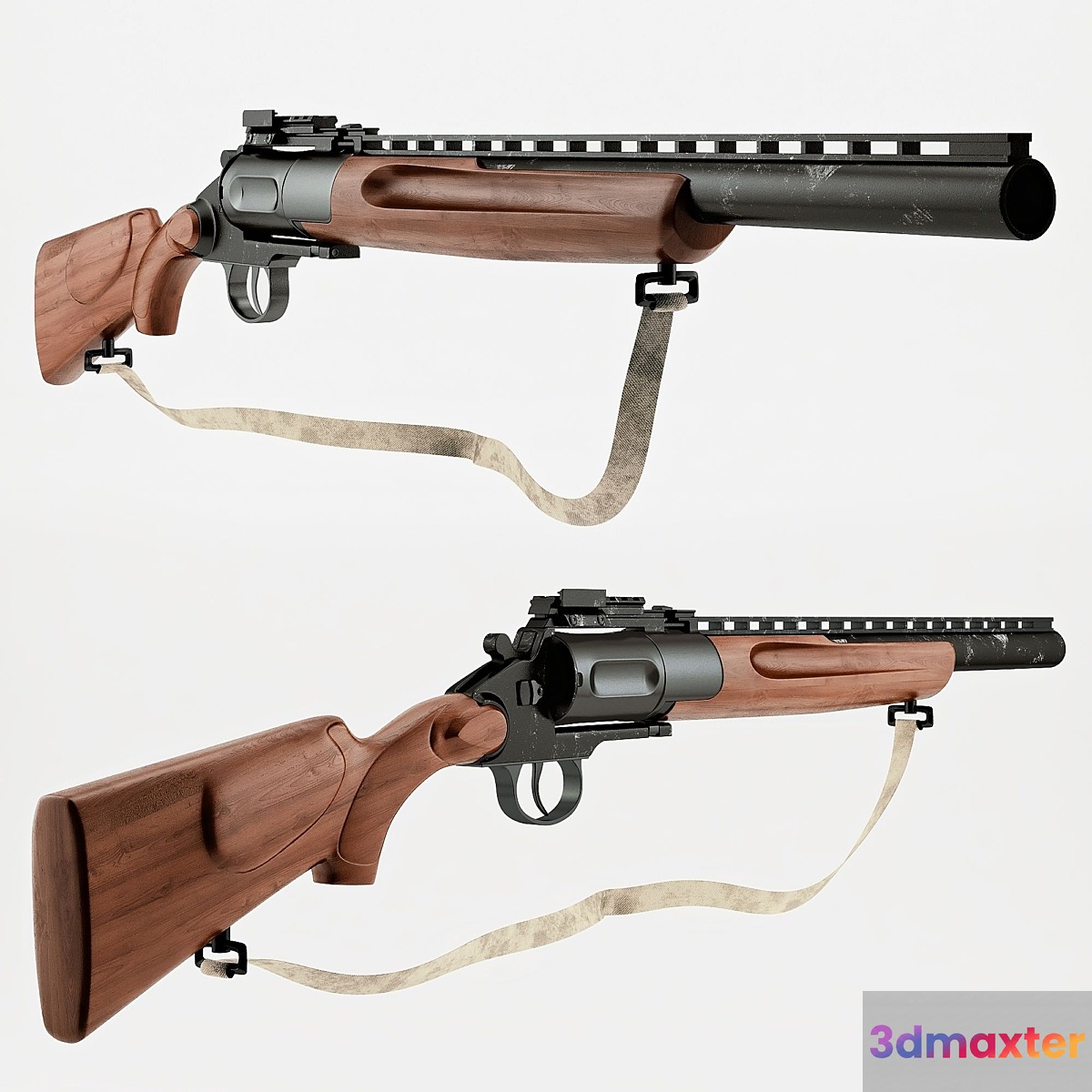 Revolver gun MP-255 3D Max