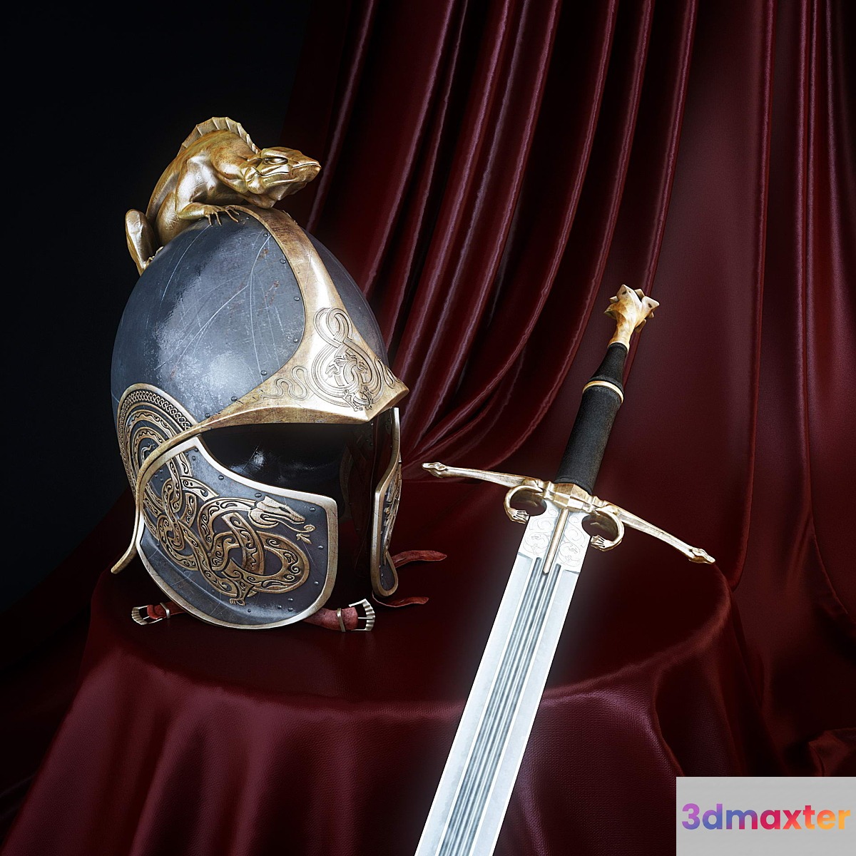 helmet and sword 3D Max