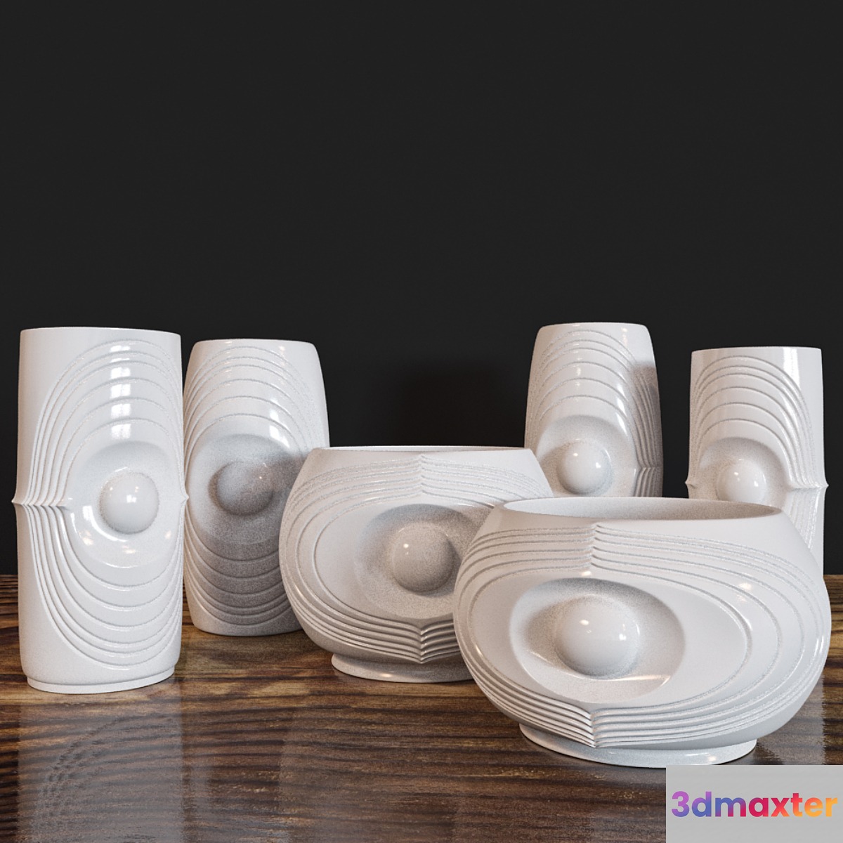 HEINRICH FUCHS SCULPTURAL VASES 3D Max