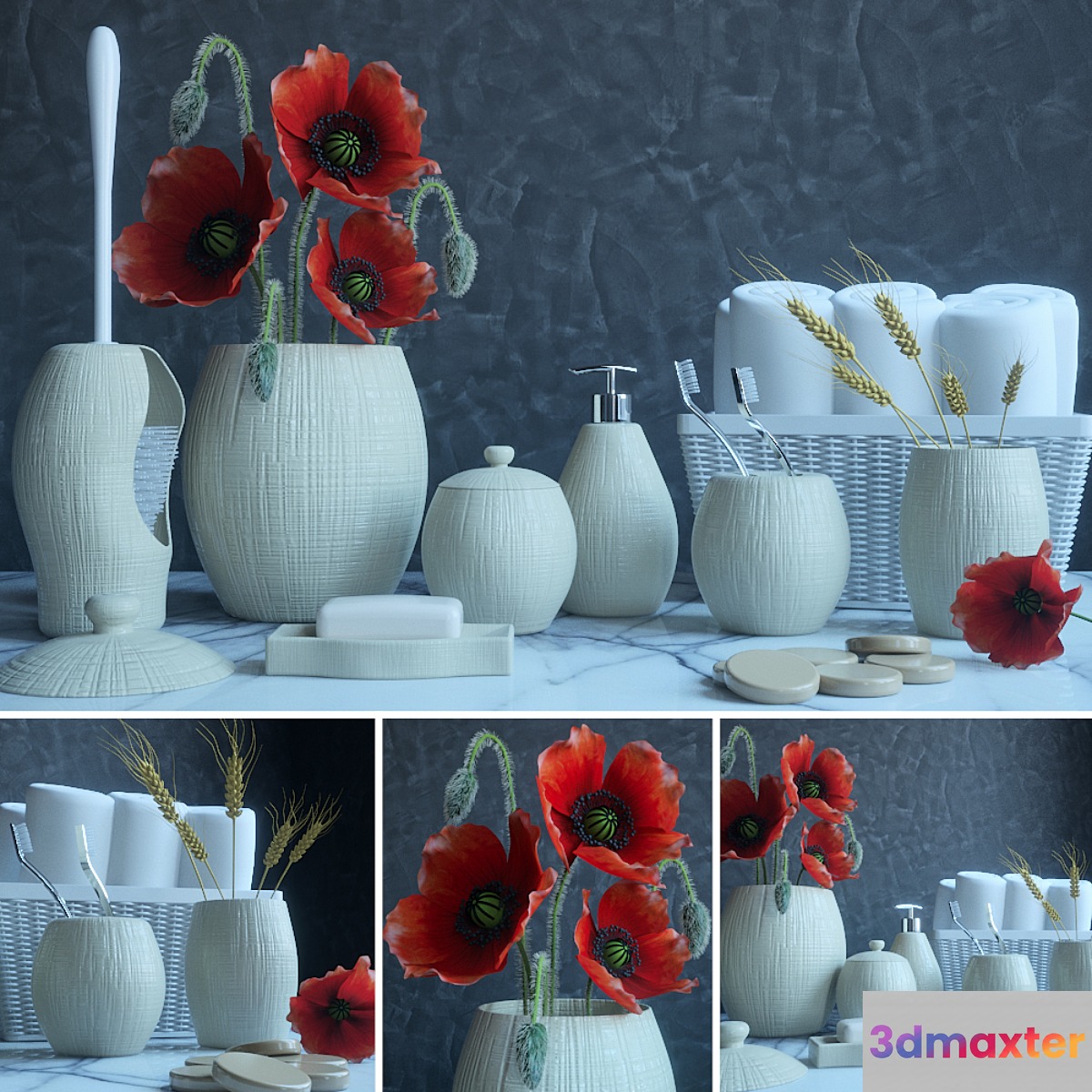 A set of bathroom accessories Carla D from Primanova 3D Max