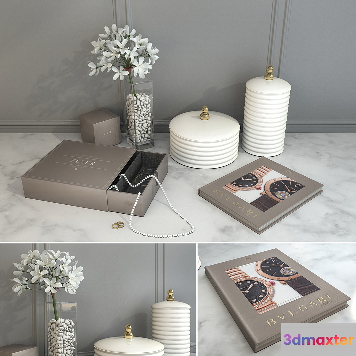 Decorative set of Dressing table 3D Max