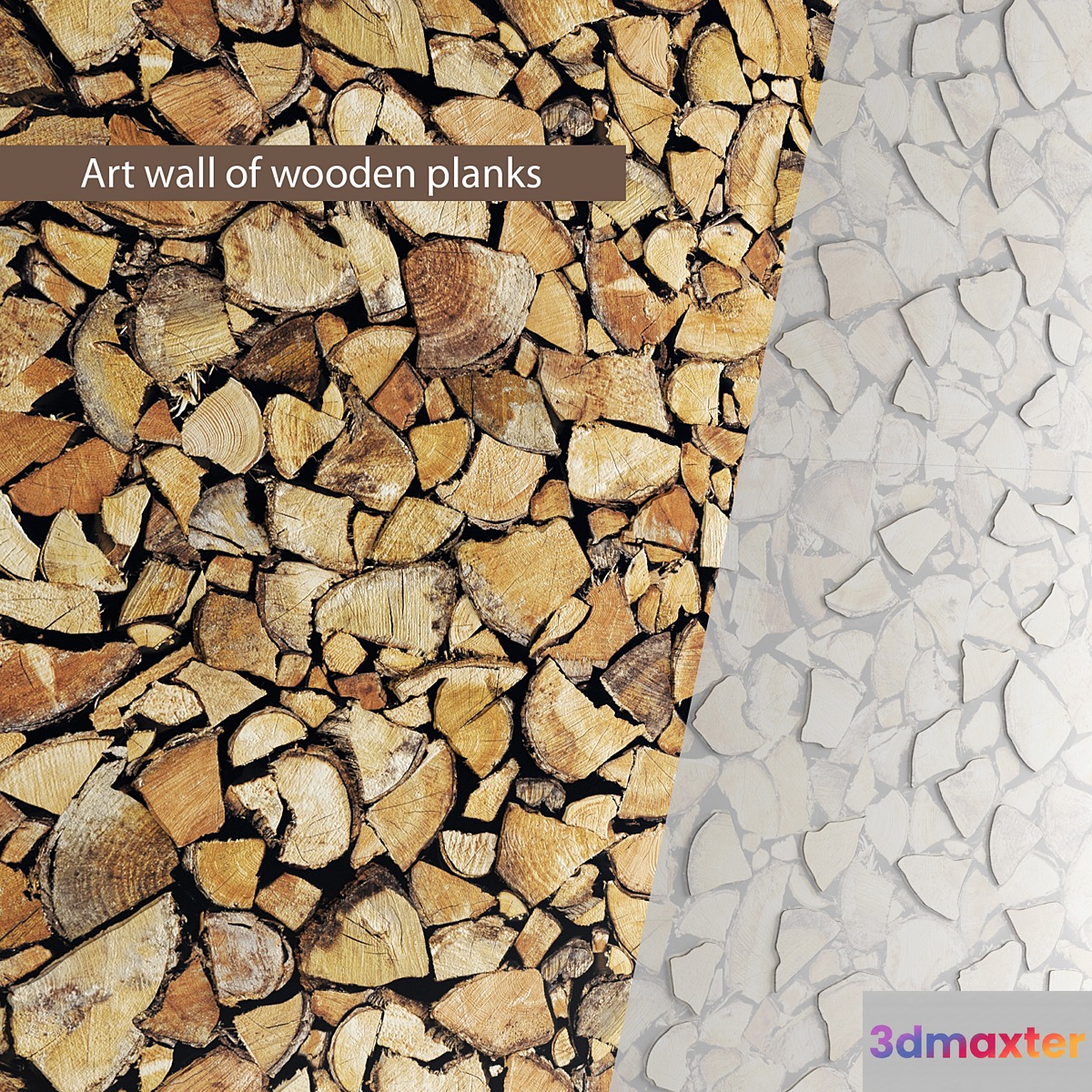 ART wall of boards. wall decor plank panels wooden decor boards wooden wall panel slats timber firewood - No.2