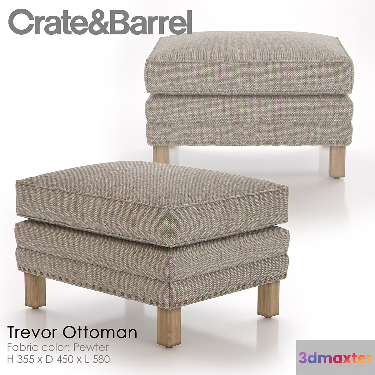 TREVOR Ottoman - CRATE & BARREL