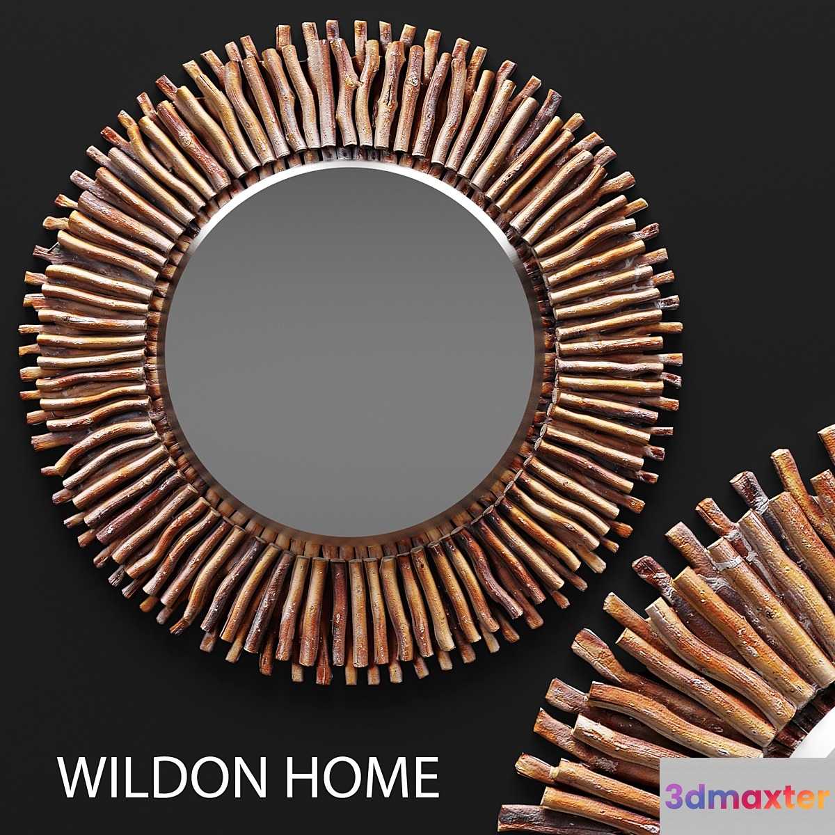 Piper Wall Mirror by Wildon Home ® mirror round branches dried flowers decor sun eco eco-design
