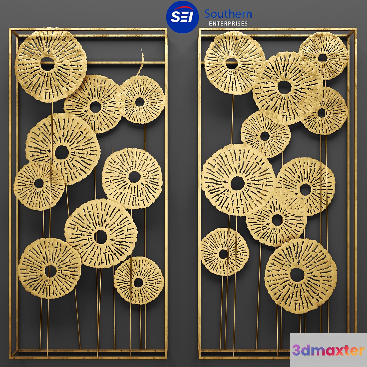 Southern Enterprises Aura Abstract Wall Sculpture picture art wall decor luxury gold metallic panels luxury