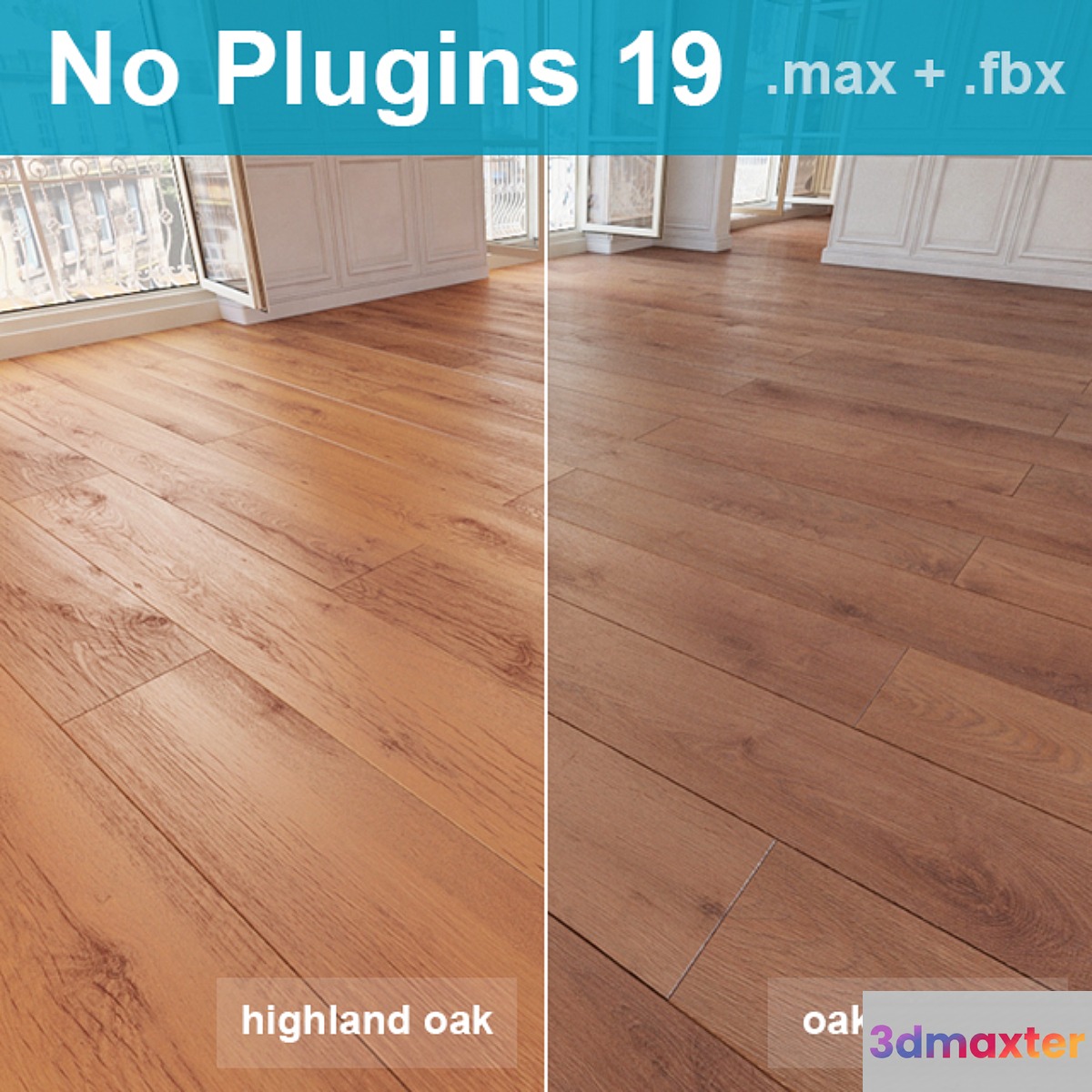 Wooden floor 19 (2 species without the use of plug-ins)