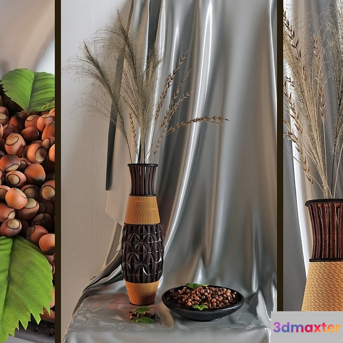 Decor with a vase and nuts - No.2