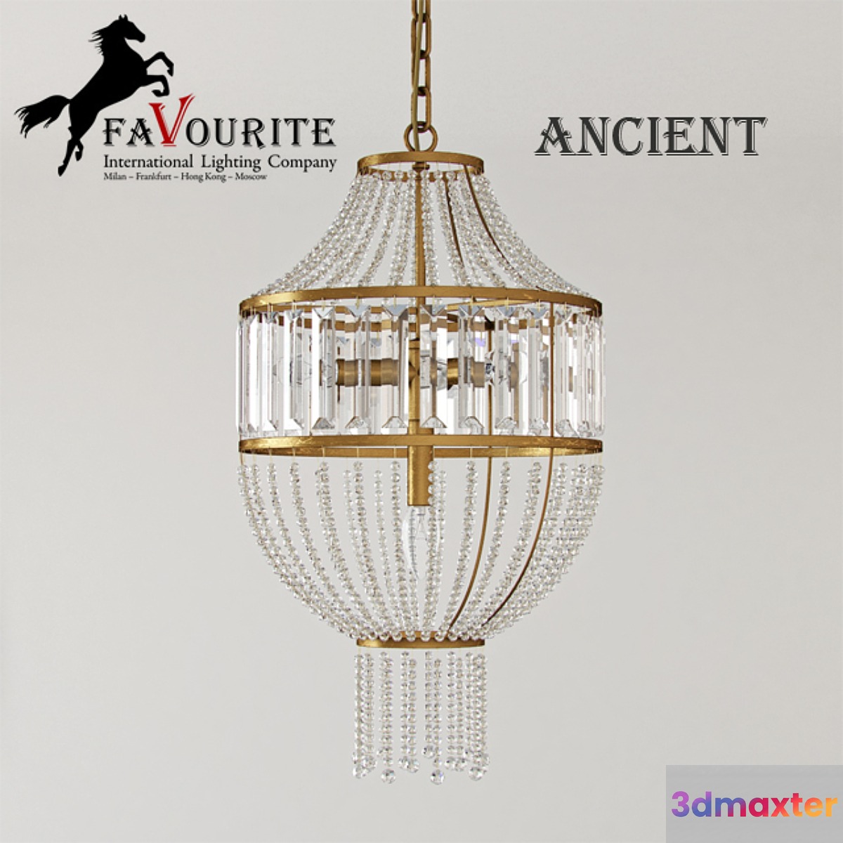 Crystal chandelier Favourite 1086-4P Ancient 3D Max