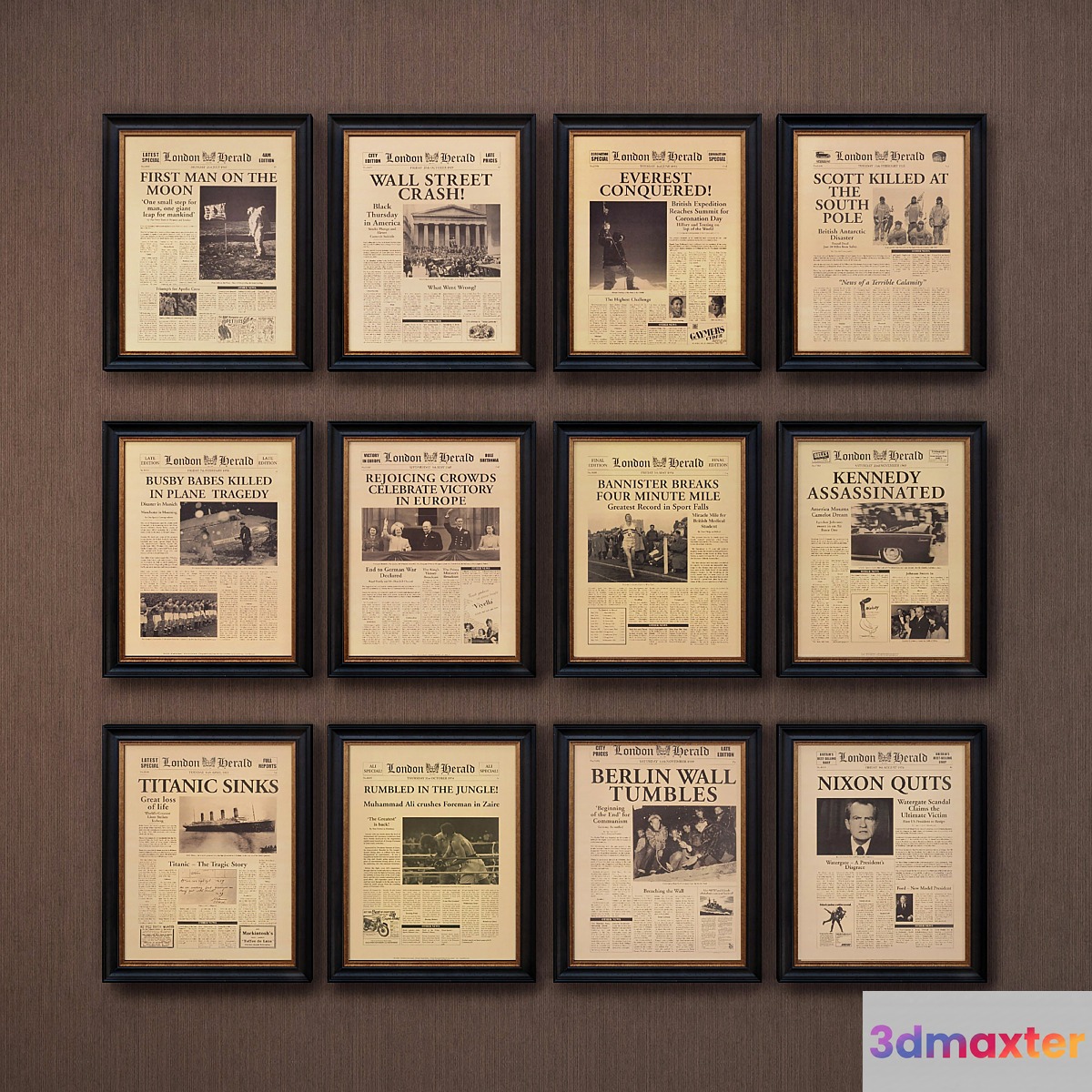 The picture in the frame: 24 Pieces (collection 85) 3D Max