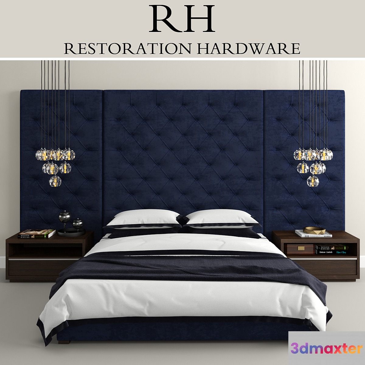 RH Modern custom tufted platform bed - No.5
