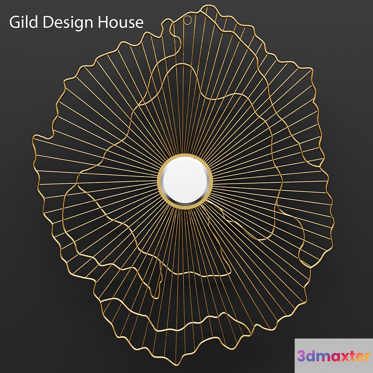 Gild Rachel Wall Mirror mirror sun abstraction gold luxury metal wall decor