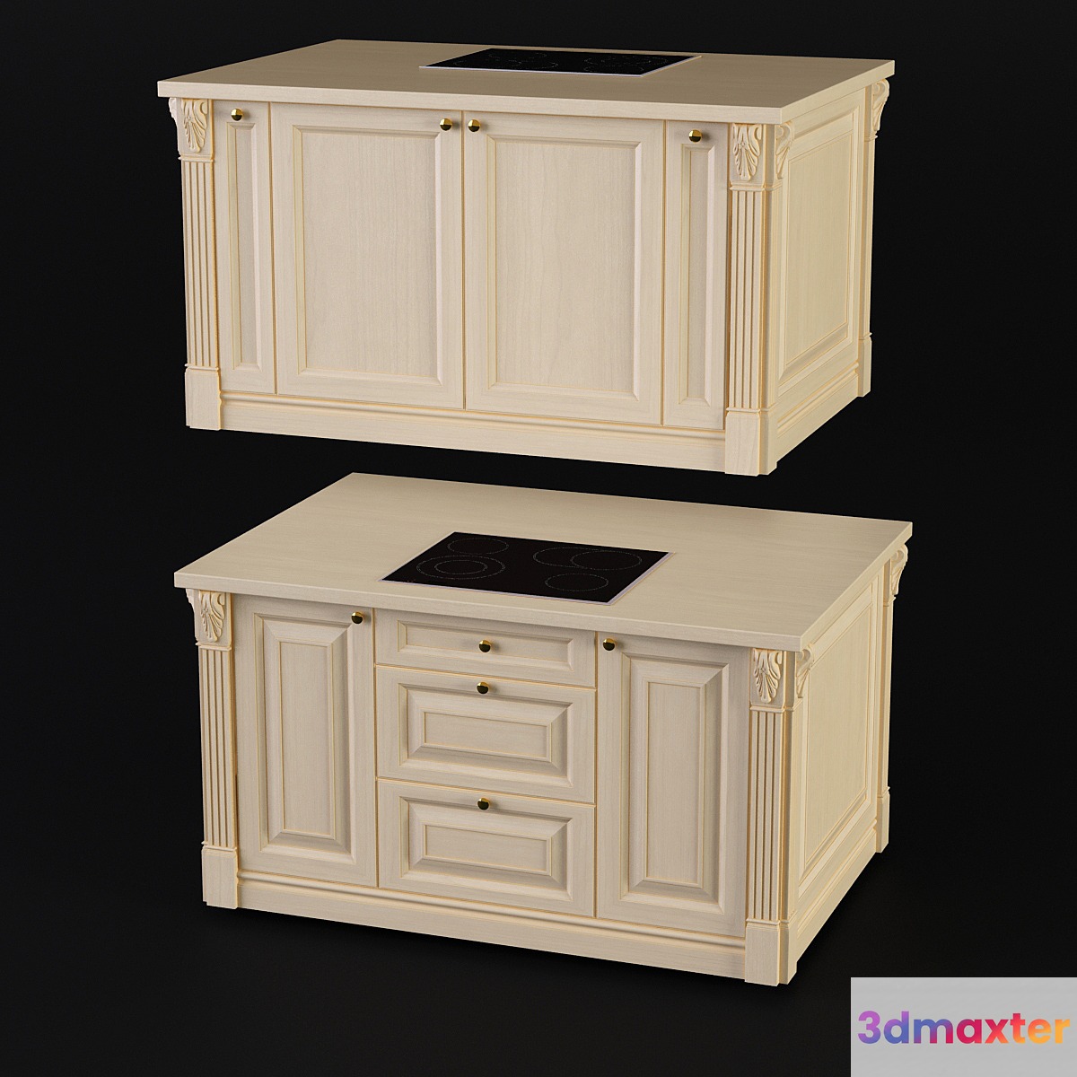 Kitchen. Island. Sameba 3D Max