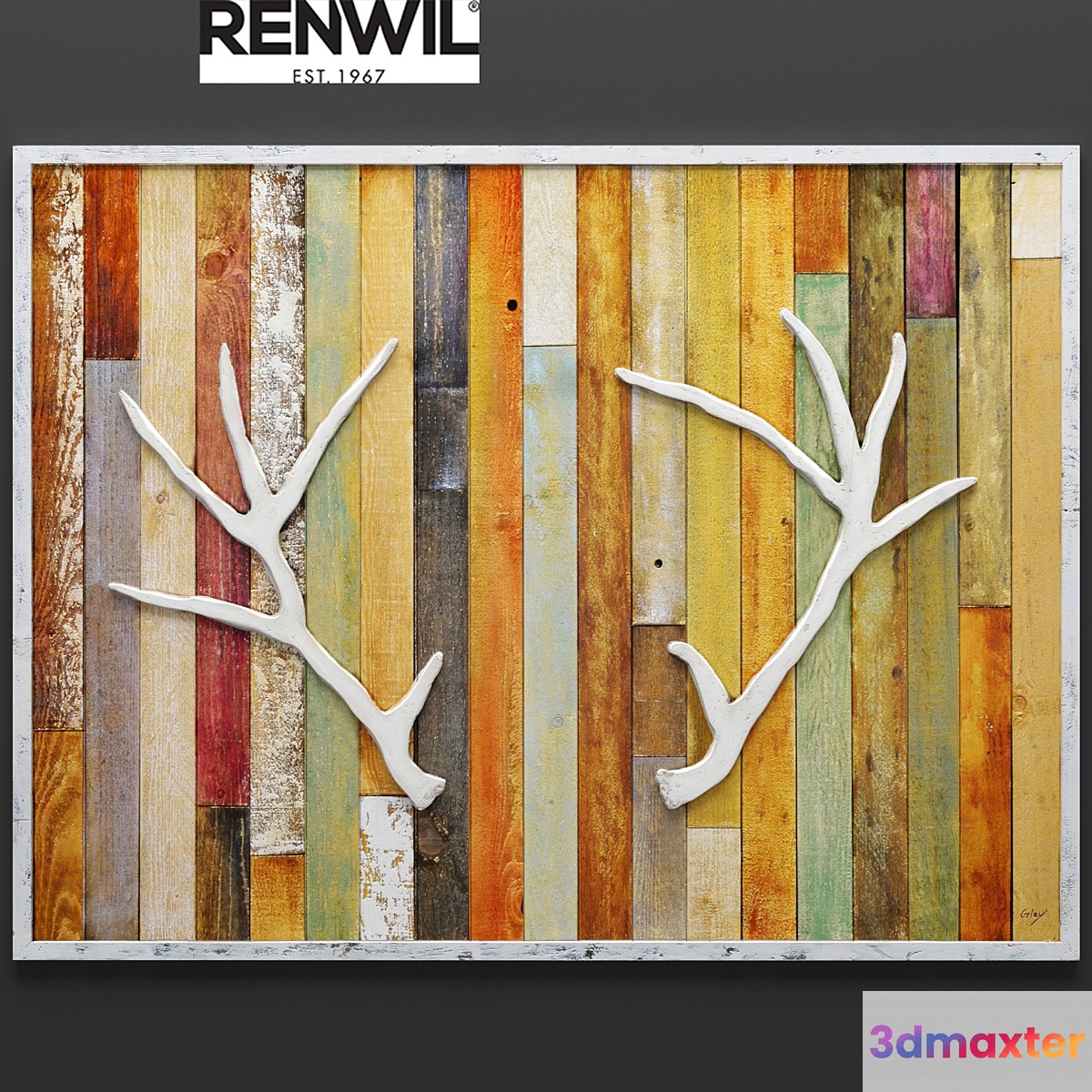 Wall decor DEER LODGE wall decor plank panels wooden decor boards wooden wall panel slats picture antlers