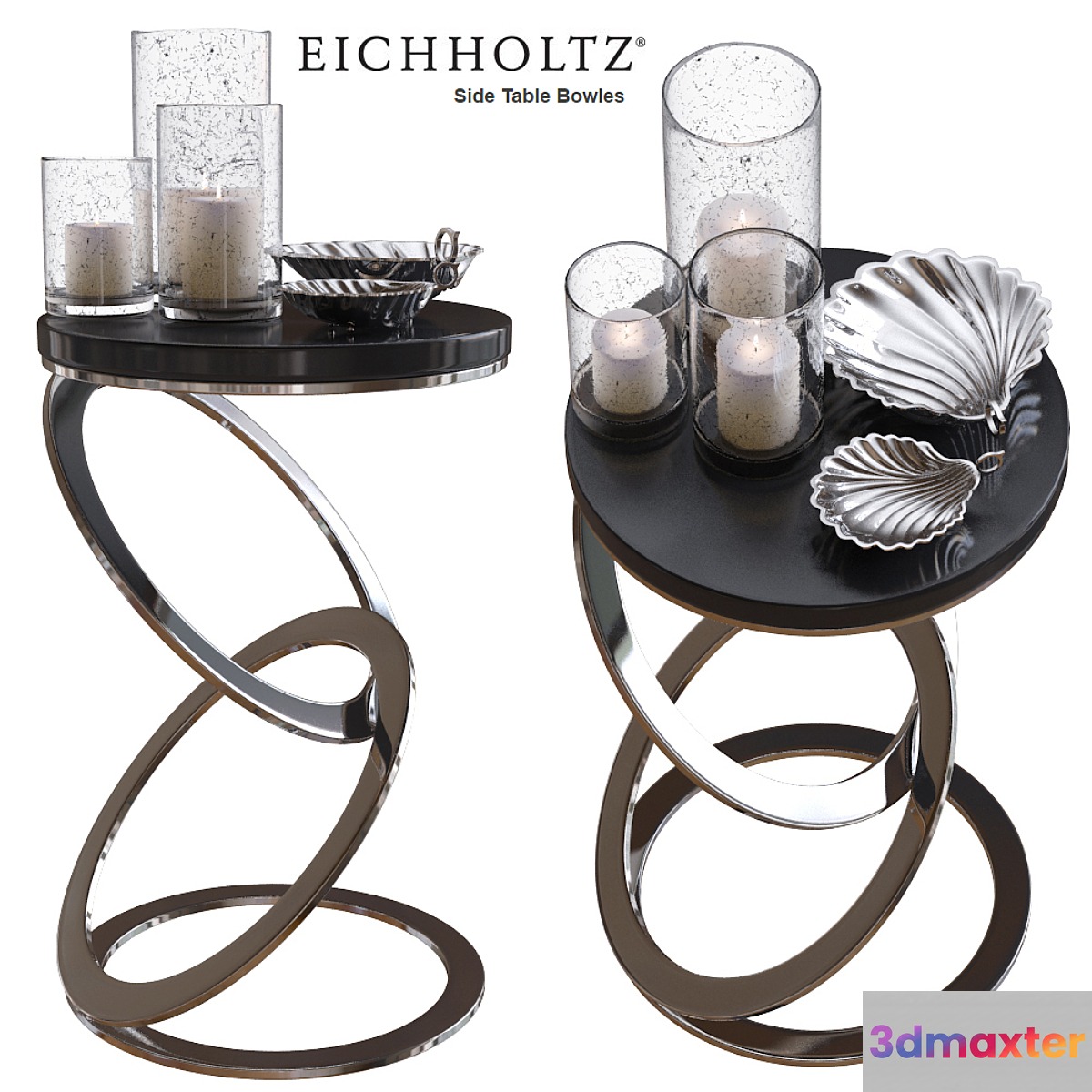 Eichholtz Side Table Bowles with accesories 3D Max
