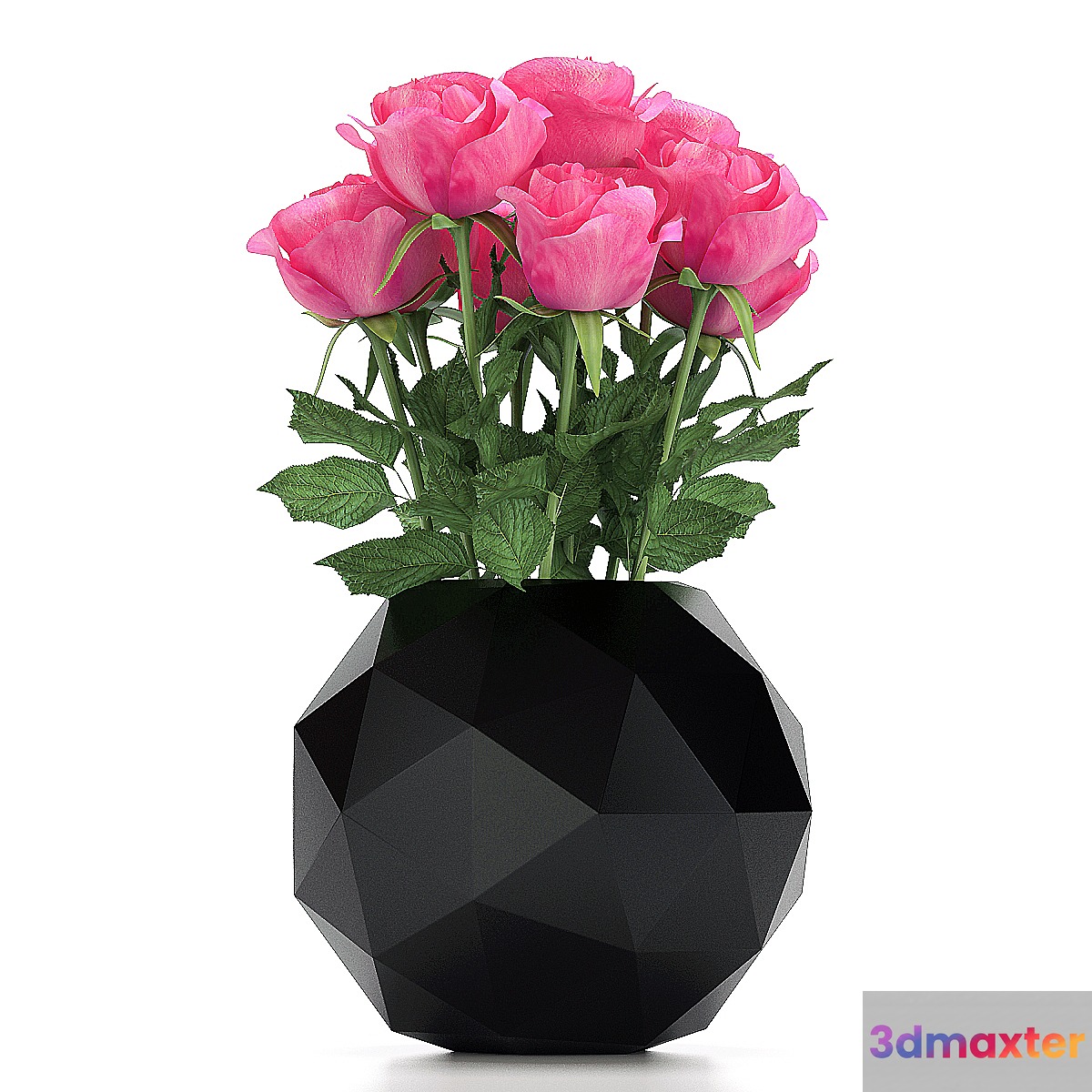 Bouquet of roses in vaze2 3D Max