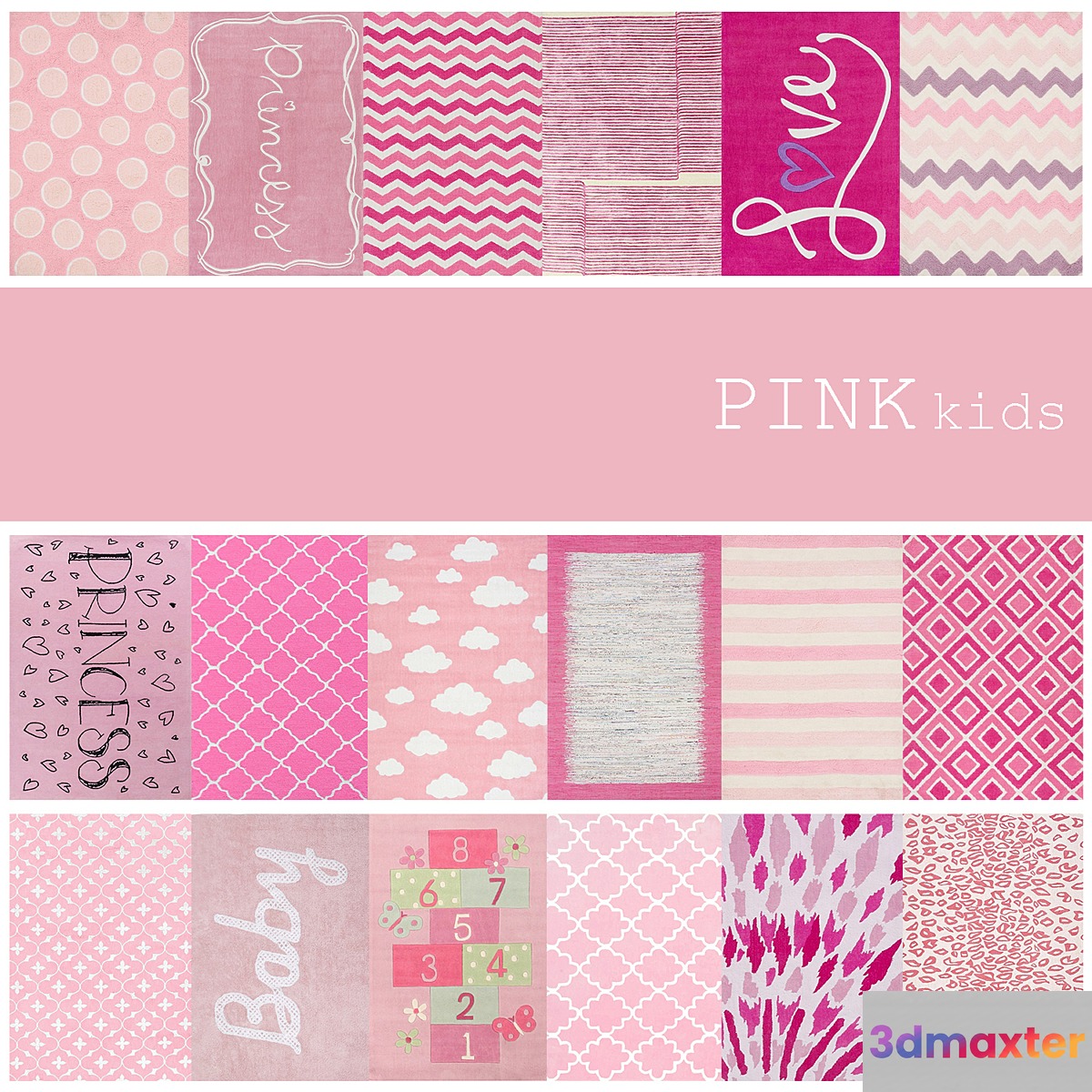 18 kids carpets colour PINK