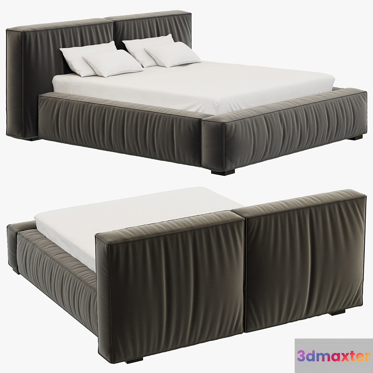 RH Teen Sona Upholstered Platform Bed 3D Max