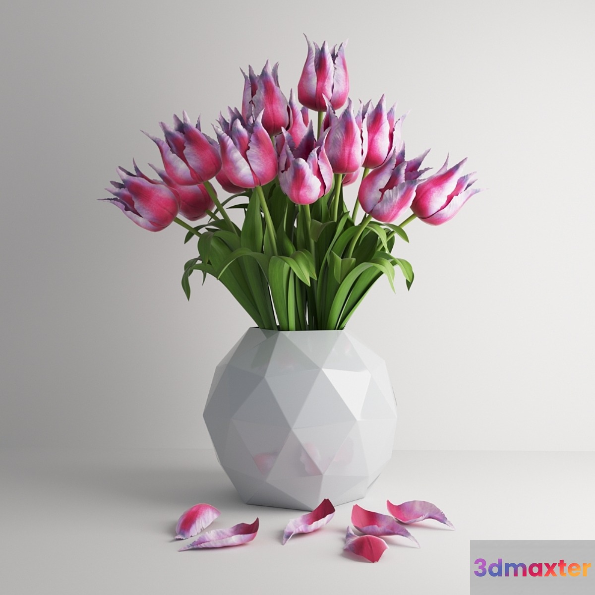 Bouquet of tulips in a vase 3D Max