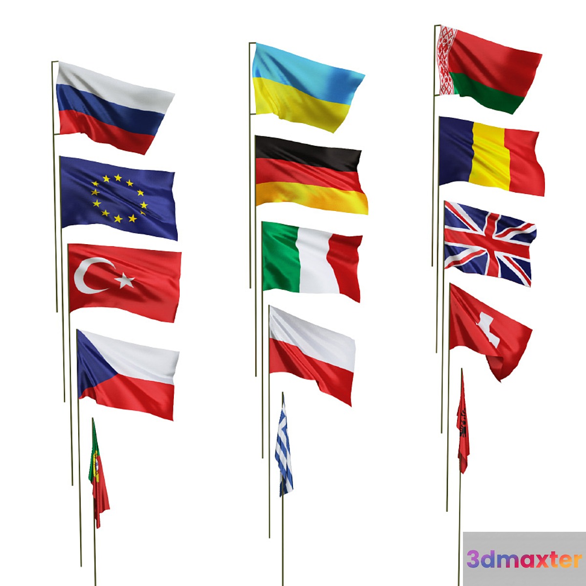 Flags of different countries. 15 species