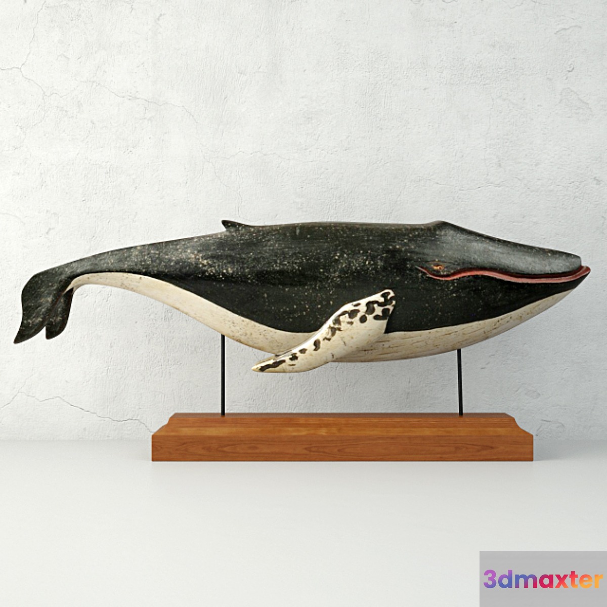 Carved and Painted Wooden Humpback Whale - No.2 3D Max