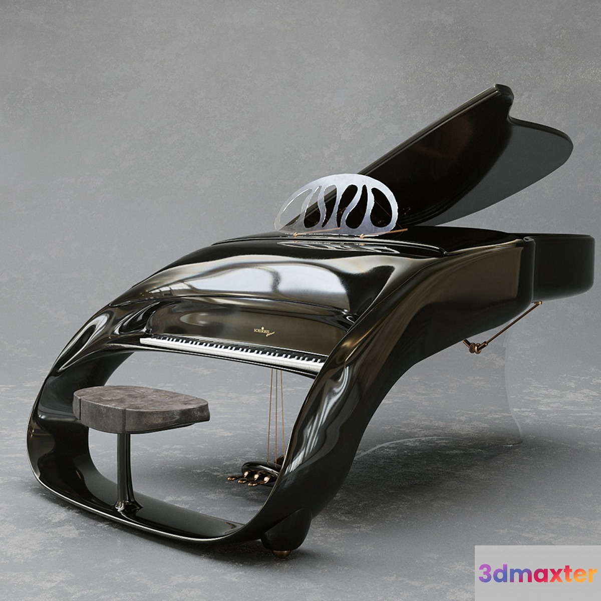Schimmel piano 3D Max
